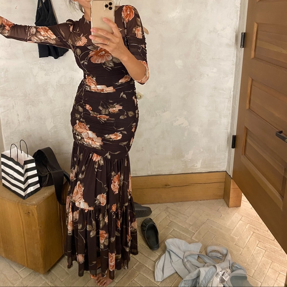 Anthropologie Floral Long Sleeve Dress